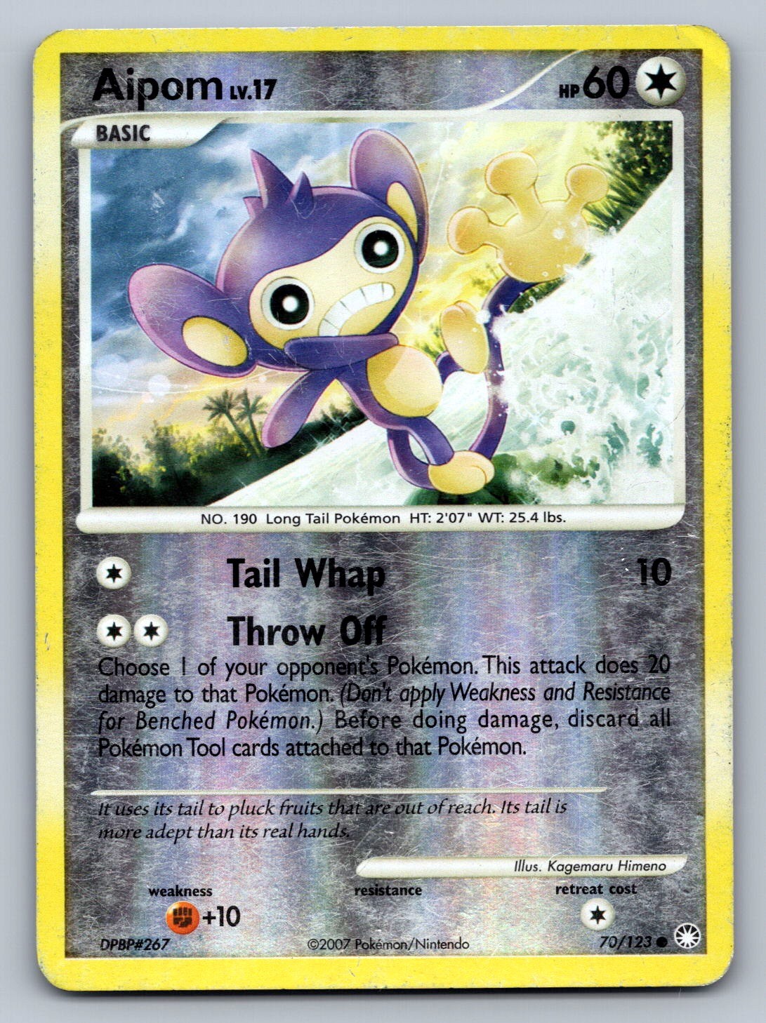 Aipom 70/123 Colorless Reverse Holo Mysterious Treasures LP