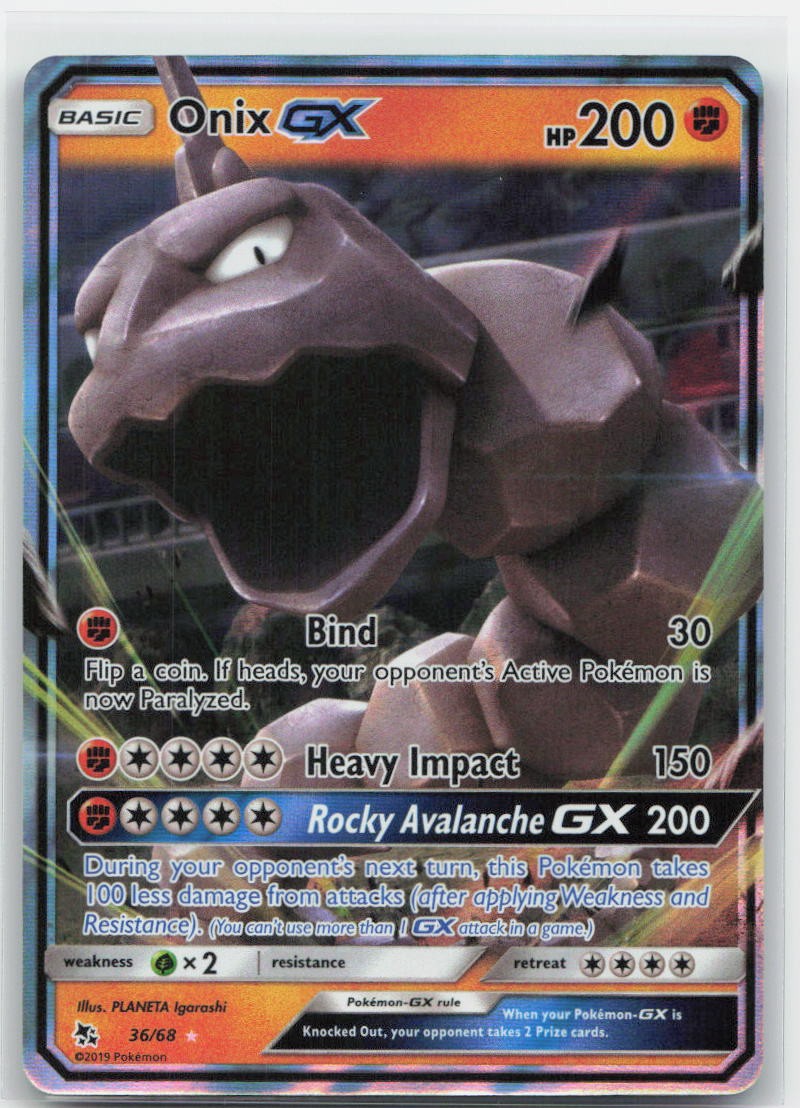 Onix GX Holo Ultra Rare 36/68 Hidden Fates NM