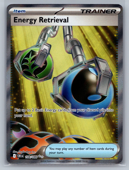 Energy Retrieval Holo Ultra Rare 108/086 ME04: Chaos Rising NM
