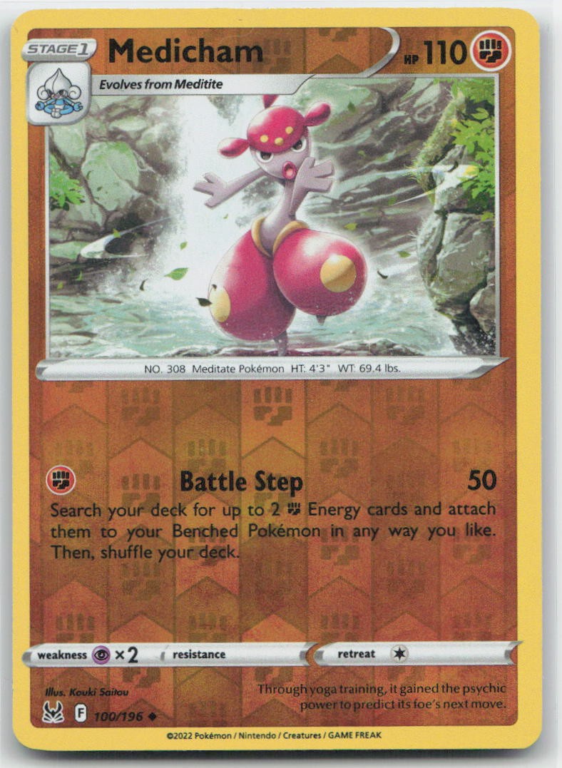 Medicham Reverse Holo Uncommon 100/196 SWSH11: Lost Origin NM