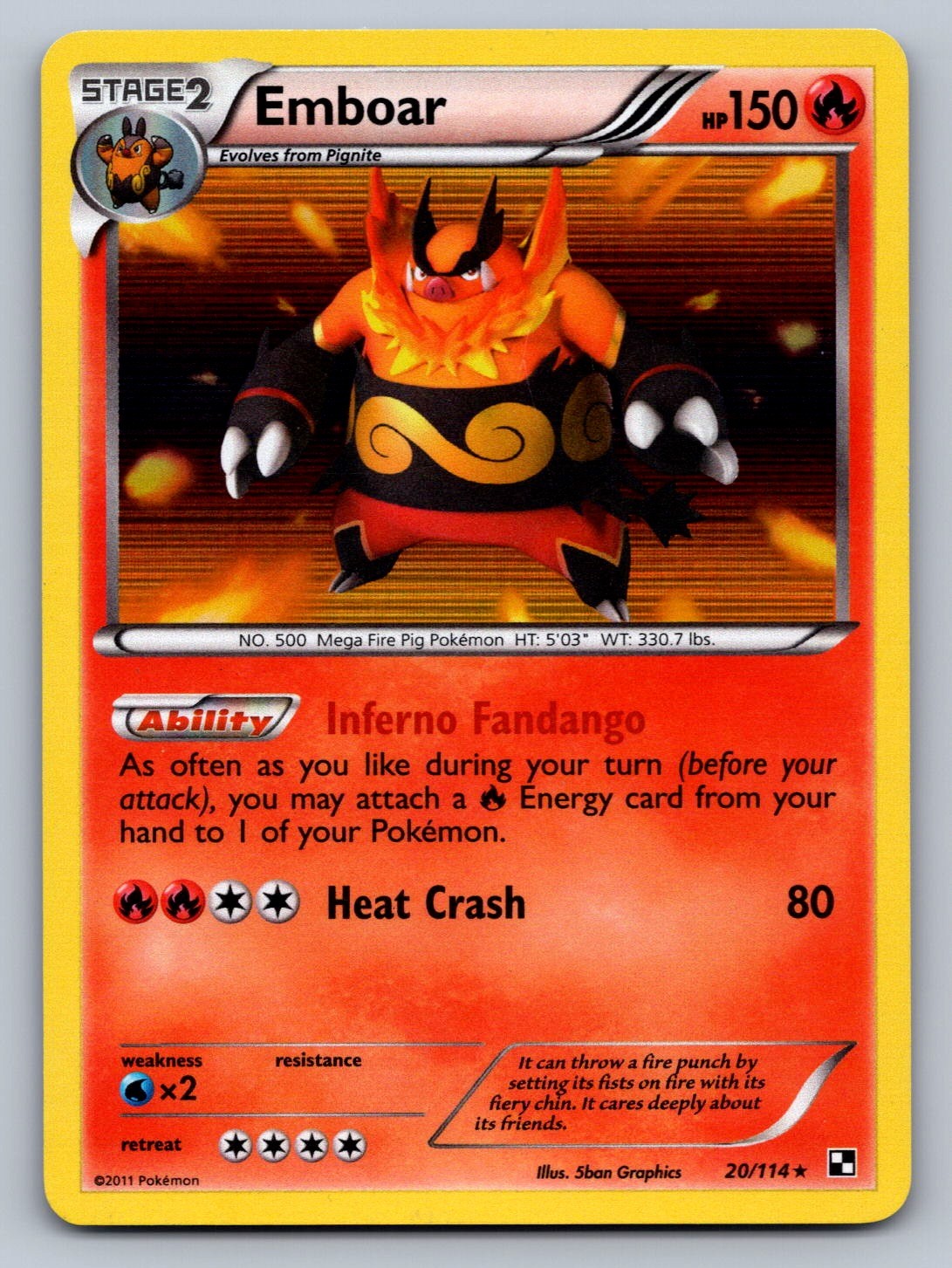 Emboar (20) 20/114 Fire Black and White LP