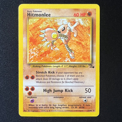 👊 Hitmonlee 22/62 - Fossil Unlimited Rare WOTC Pokemon Cards TCG HP