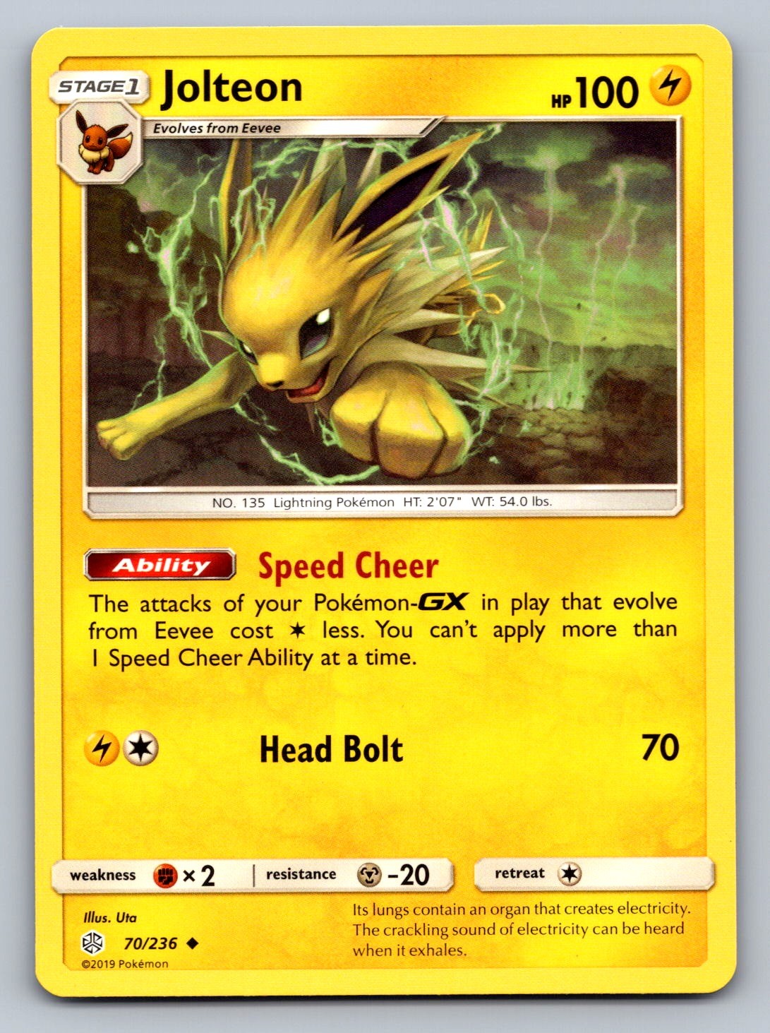 Jolteon Uncommon 70/236 SM - Cosmic Eclipse NM