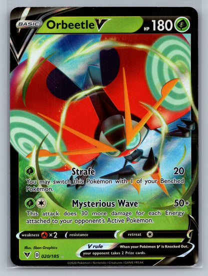 Orbeetle V Holo Ultra Rare 020/185 SWSH04: Vivid Voltage NM