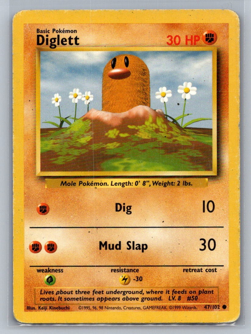Diglett Common 047/102 Base Set LP