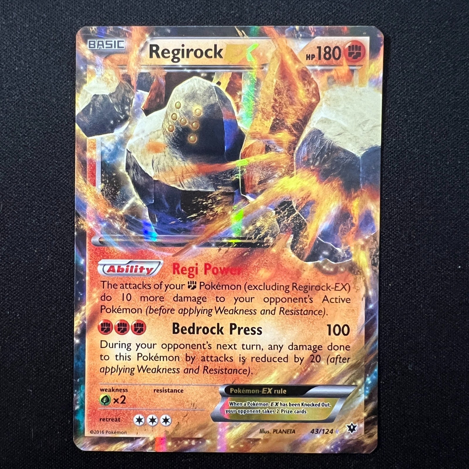 Regirock EX - 43/124 - Pokemon Fates Collide XY Ultra Rare Card – LP