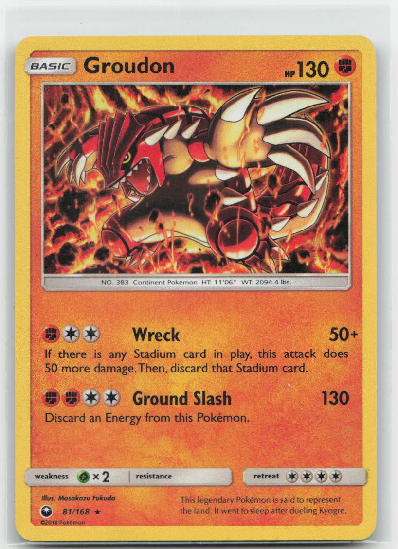 Groudon Holo Holo Rare 81/168 SM - Celestial Storm LP