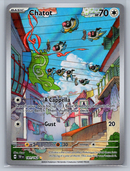 Chatot Holo Illustration Rare 181/162 SV05: Temporal Forces NM