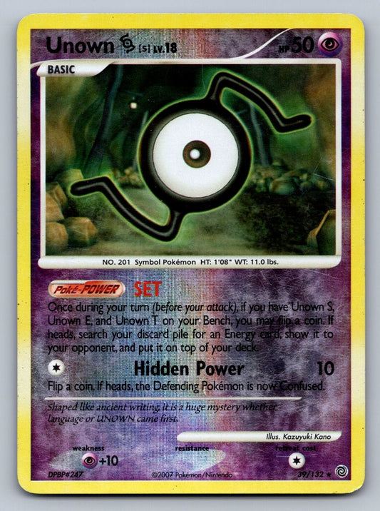 Unown [S] 39/132 Psychic Reverse Holo Secret Wonders LP
