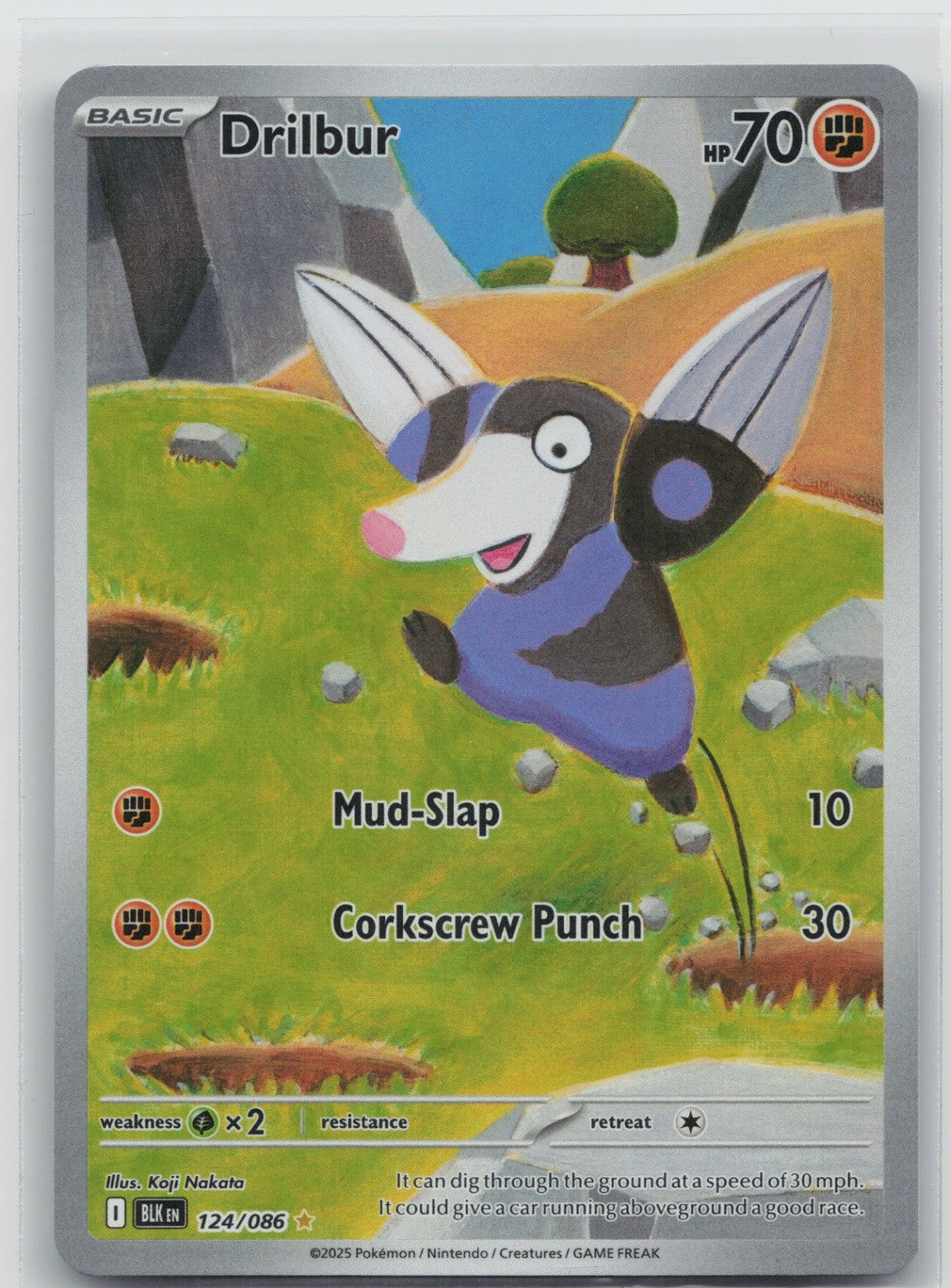 Drilbur - Holo Illustration Rare 124/086 SV: Black Bolt NM