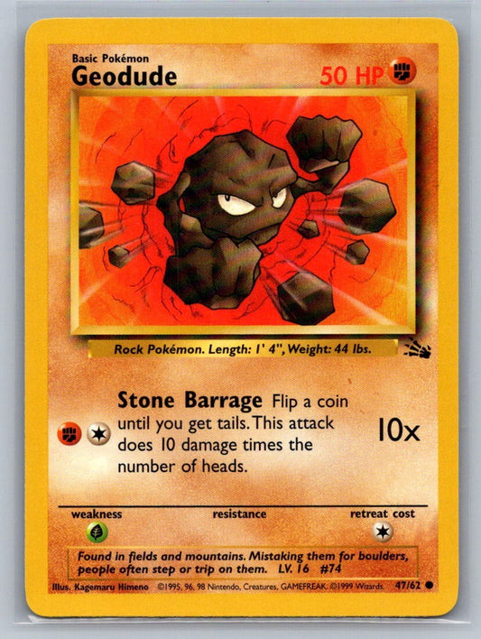 Geodude Unlimited Common 47/62 Fossil LP
