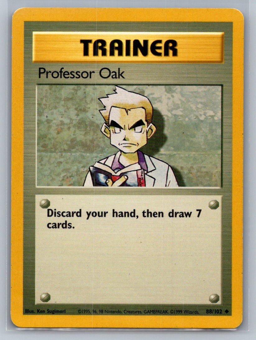 Professor Oak Uncommon 088/102 Base Set LP