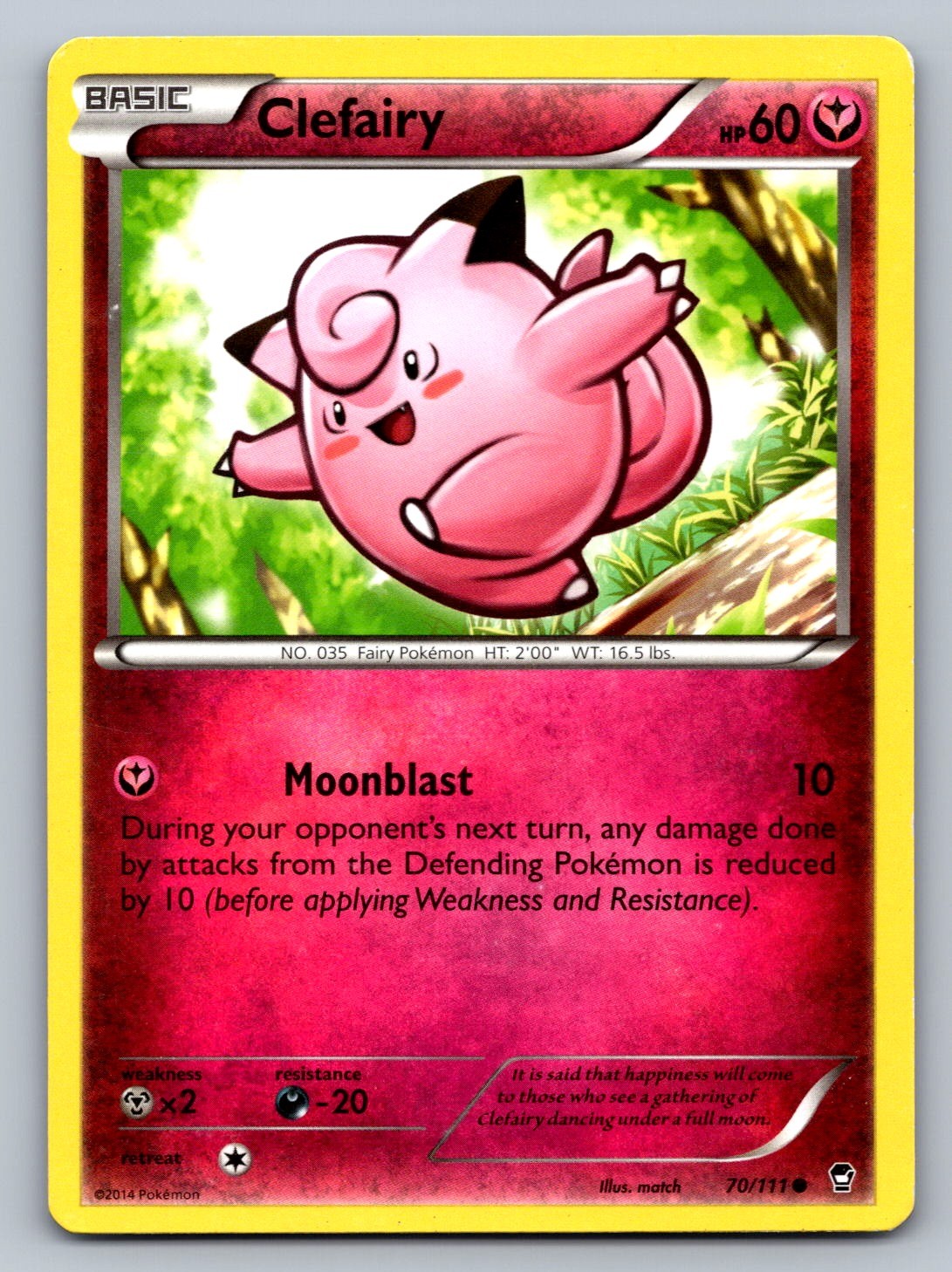 Clefairy (70) Common 70/111 XY - Furious Fists NM