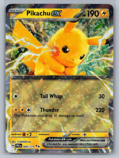 Pikachu ex - Holo Double Rare 028/131 SV: Prismatic Evolutions NM