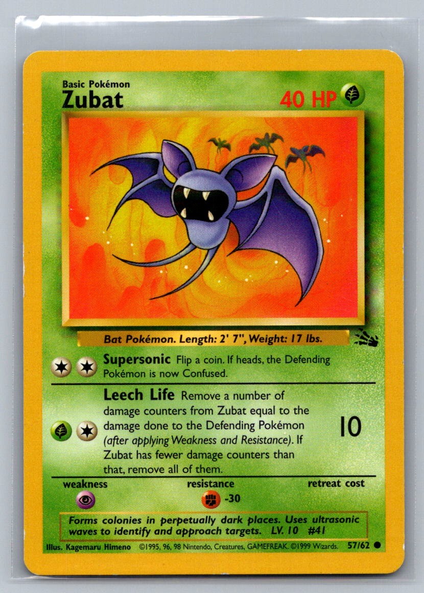 Zubat Unlimited Common 57/62 Fossil LP