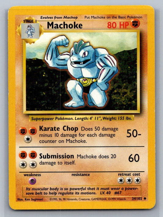 Machoke Normal 034/102 Base Set LP