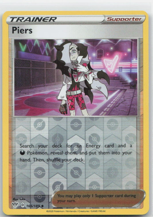 Piers Reverse Holo Uncommon 165/189 SWSH03: Darkness Ablaze NM
