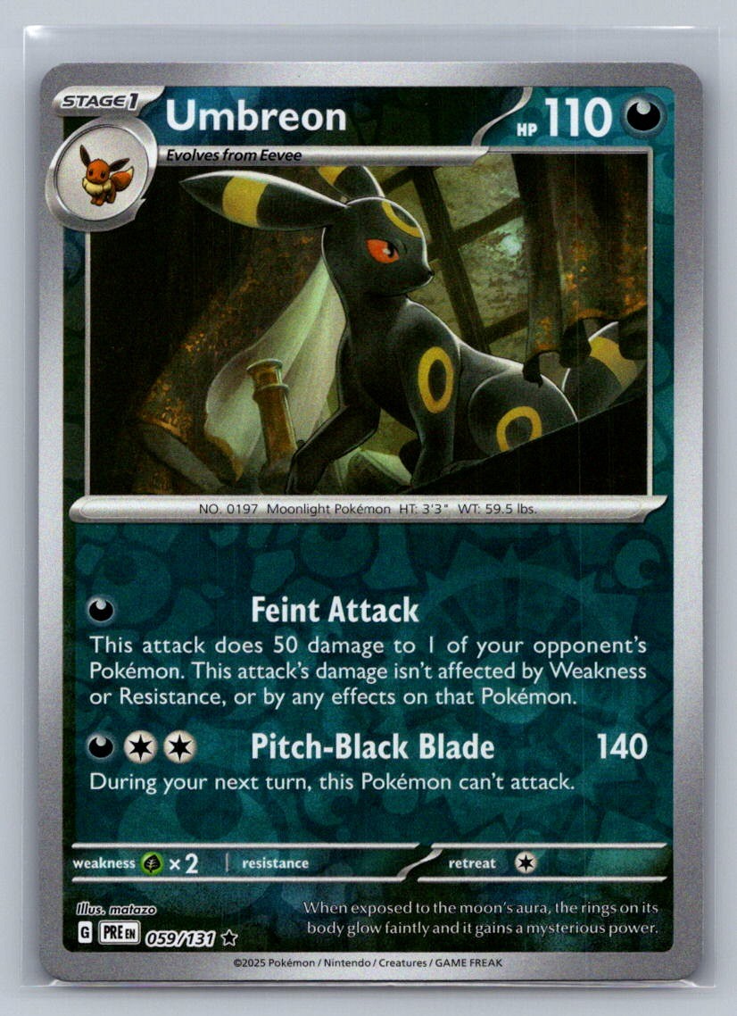 Umbreon Reverse Holo Rare 059/131 SV: Prismatic Evolutions NM