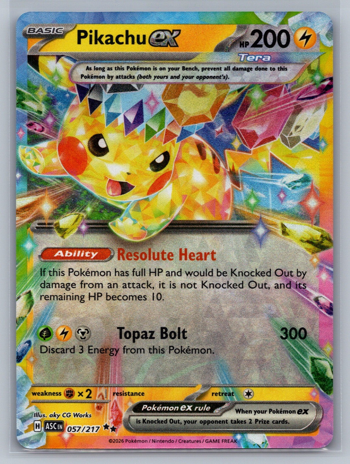 Pikachu ex Holo Double Rare 057/217 ME: Ascended Heroes NM