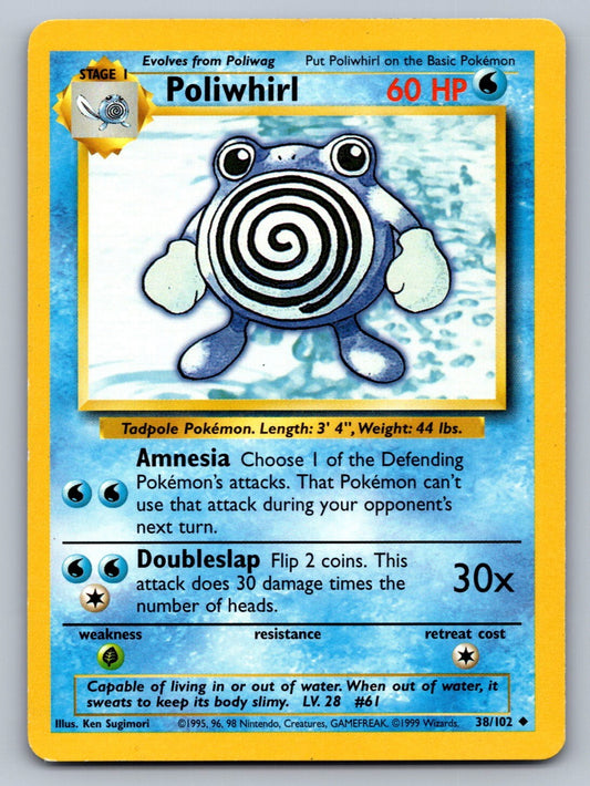 Poliwhirl Uncommon 038/102 Base Set NM