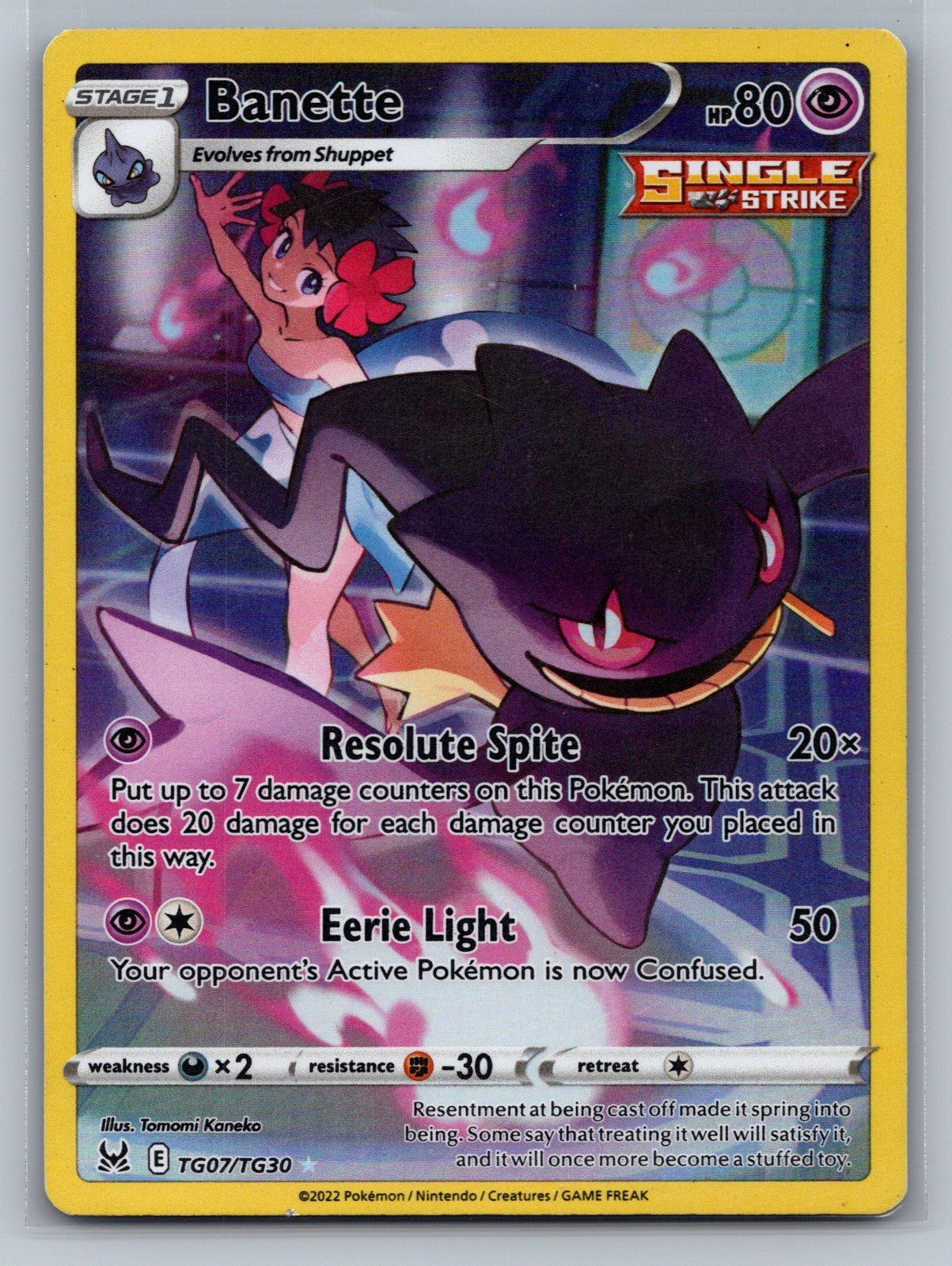 Banette Holo Ultra Rare TG07/TG30 SWSH11: Lost Origin Trainer Gallery NM