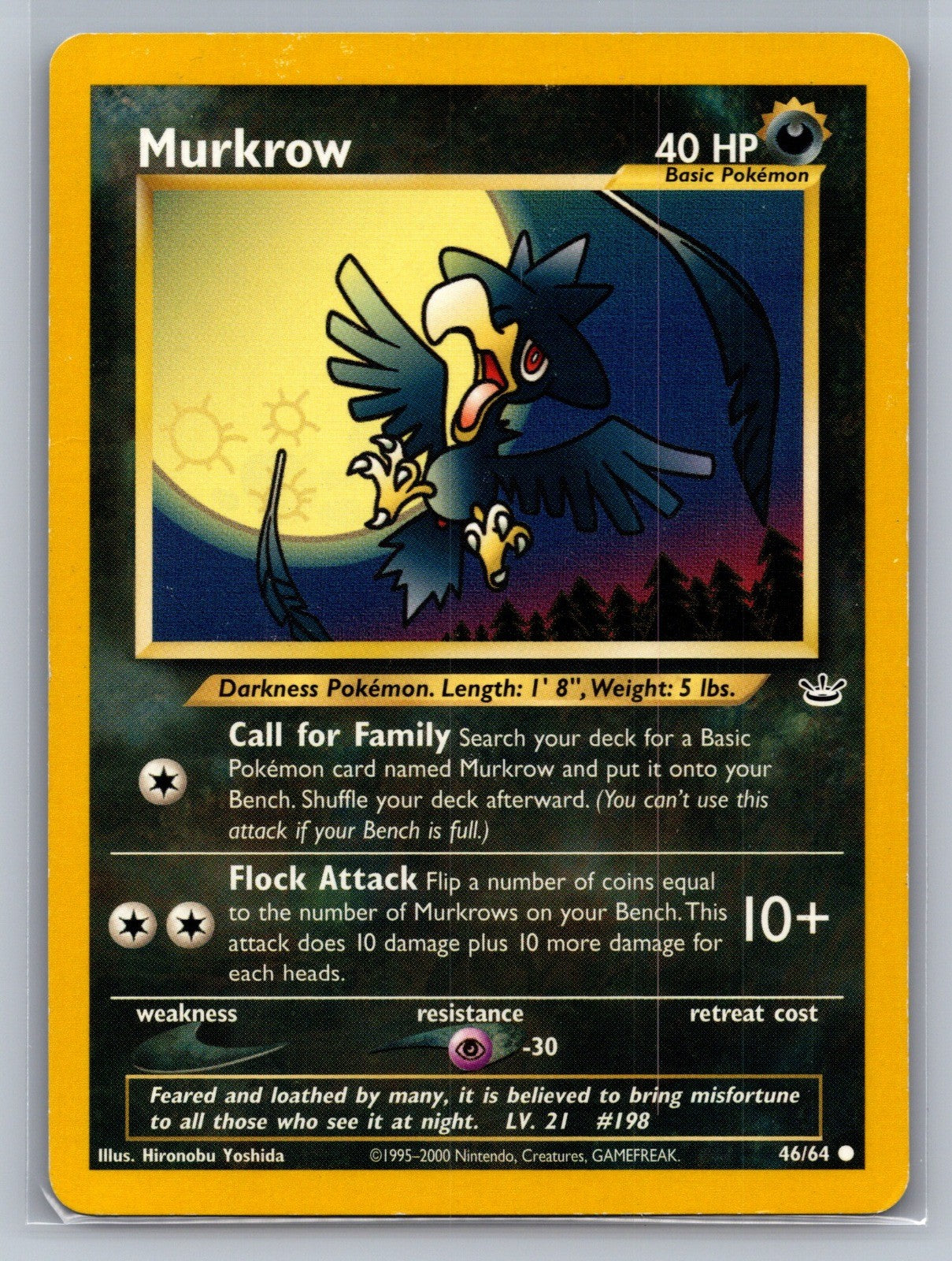 Murkrow Unlimited Common 46/64 Neo Revelation LP