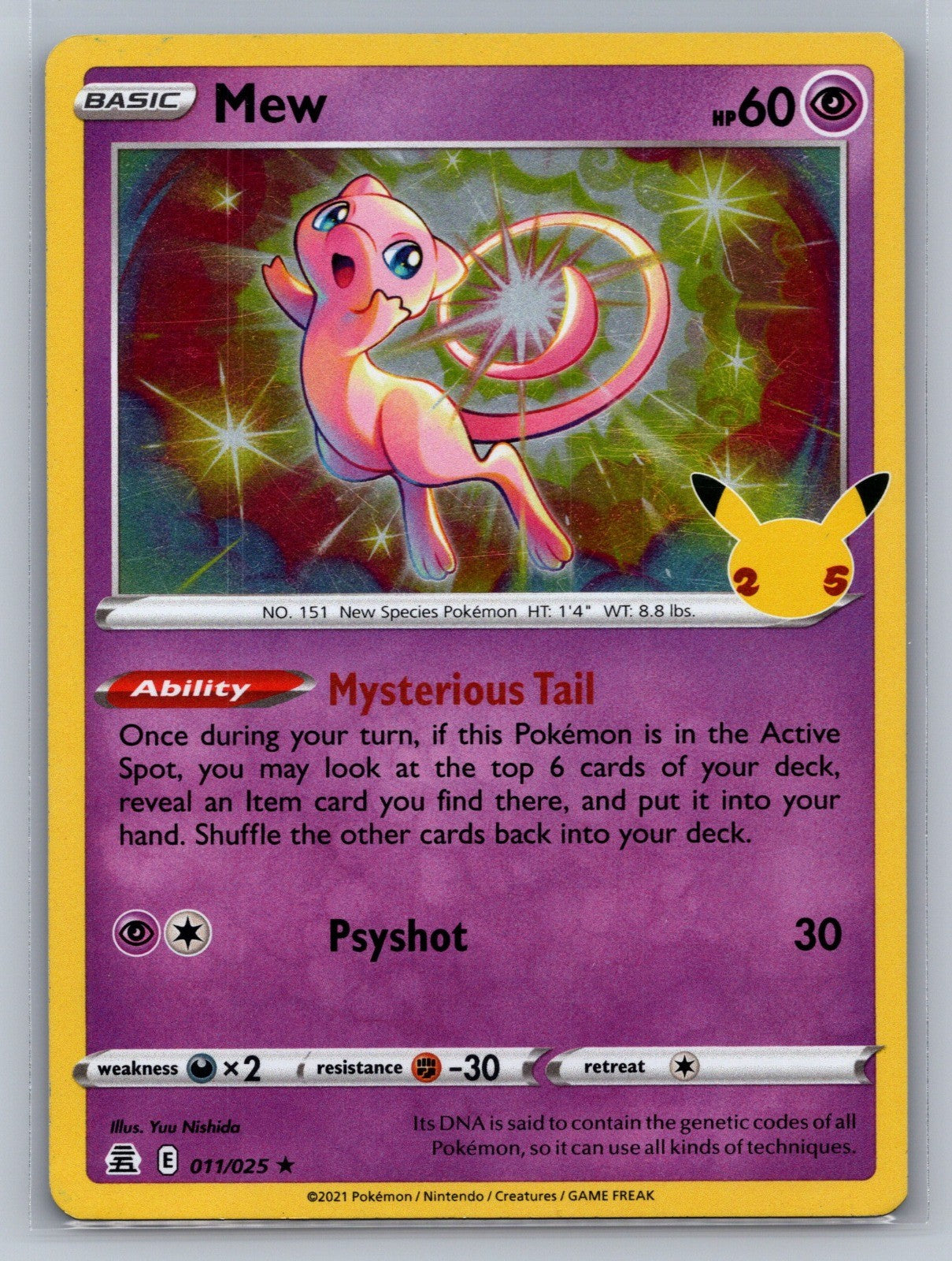Mew Holo Rare 011/025 Celebrations LP