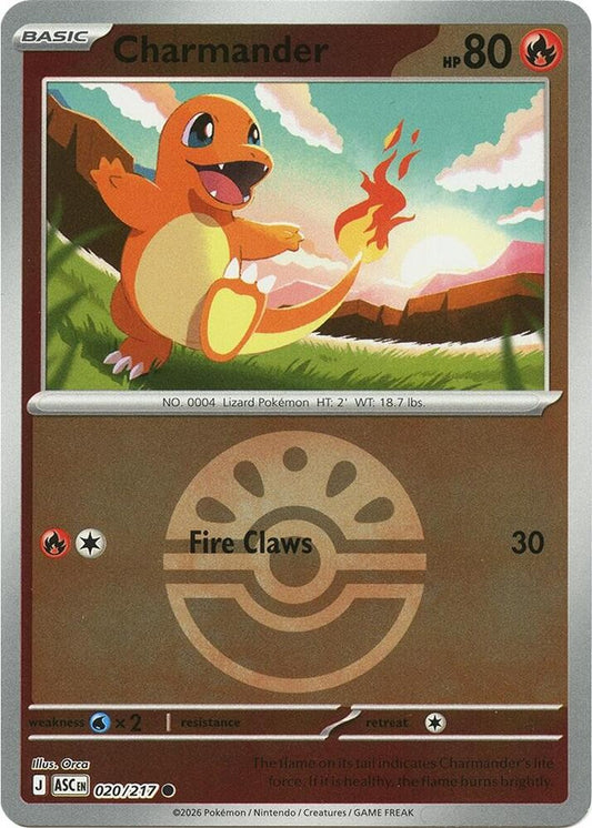 Charmander (Friend Ball) Reverse Holo Common 020/217 ME: Ascended Heroes NM