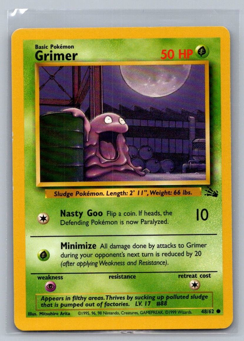 Grimer Unlimited Common 48/62 Fossil LP