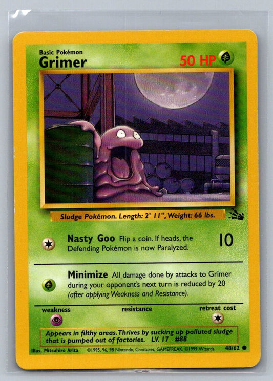 Grimer Unlimited Common 48/62 Fossil LP