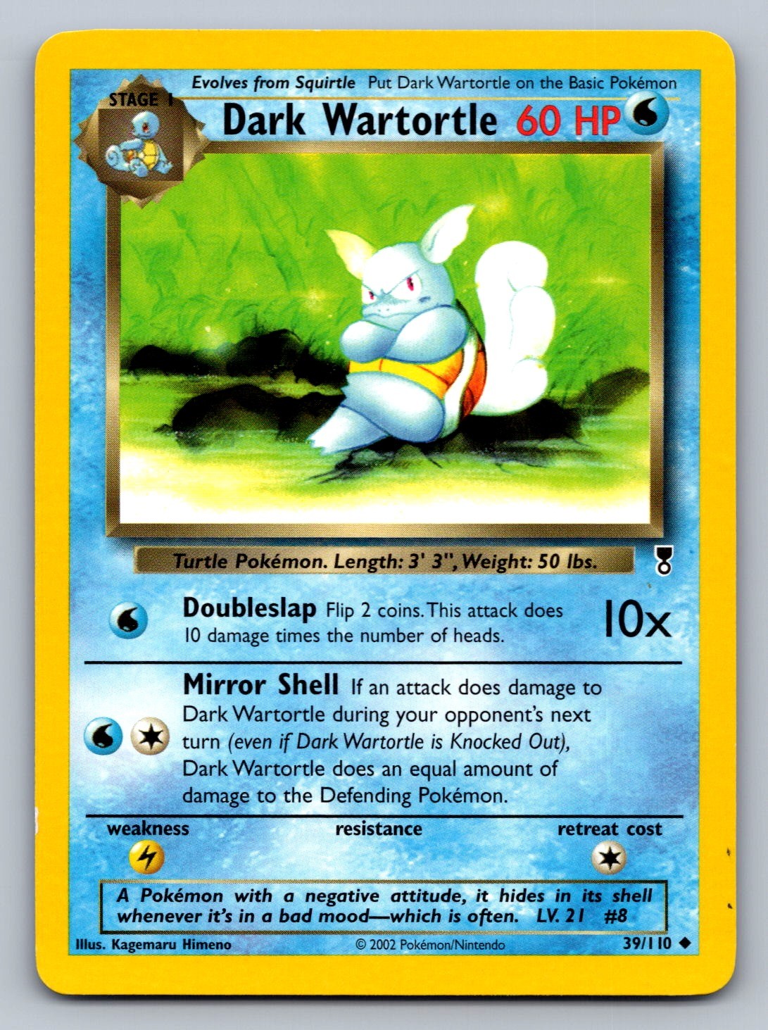 Dark Wartortle Uncommon 039/110 Legendary Collection NM