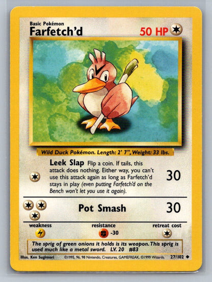 Farfetch'd Uncommon 027/102 Base Set LP