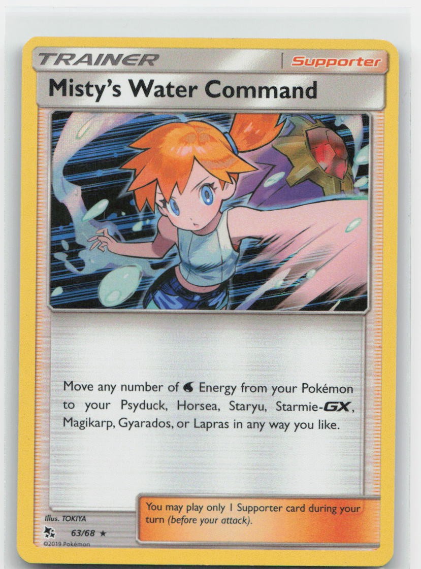 Misty's Water Command Holo Holo Rare 63/68 Hidden Fates LP