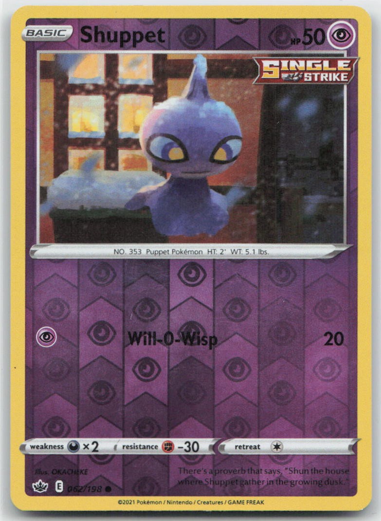 Shuppet Reverse Holo Common 062/198 SWSH06: Chilling Reign NM