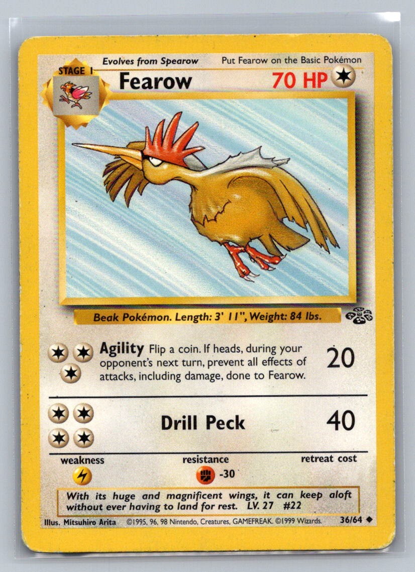 Fearow Unlimited Uncommon 36/64 Jungle LP