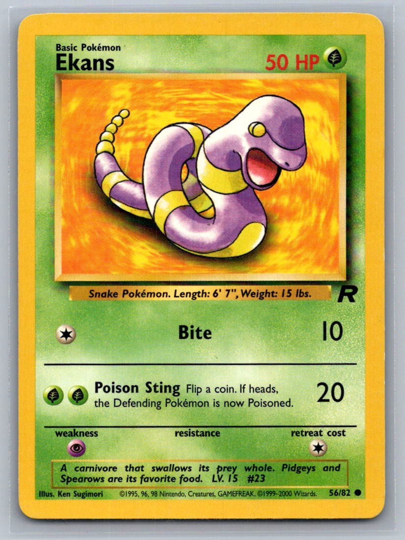 Ekans Unlimited Common 56/82 Team Rocket LP