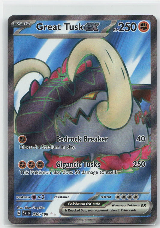 Great Tusk ex - Holo Ultra Rare 230/198 SV01: Scarlet & Violet Base Set NM