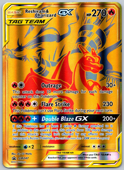 Reshiram & Charizard GX - Holo Promo SM247 Jumbo Cards LP