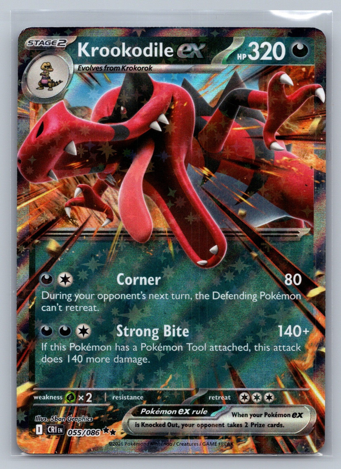 Krookodile ex Holo Double Rare 055/086 ME04: Chaos Rising NM