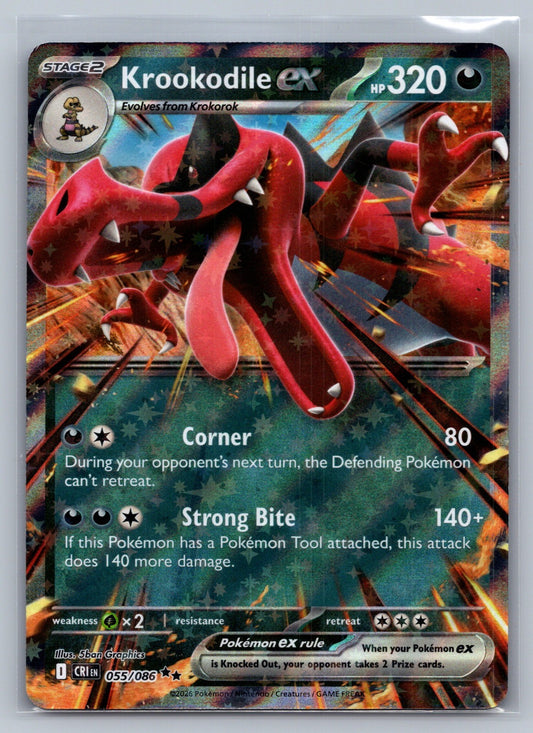 Krookodile ex Holo Double Rare 055/086 ME04: Chaos Rising NM