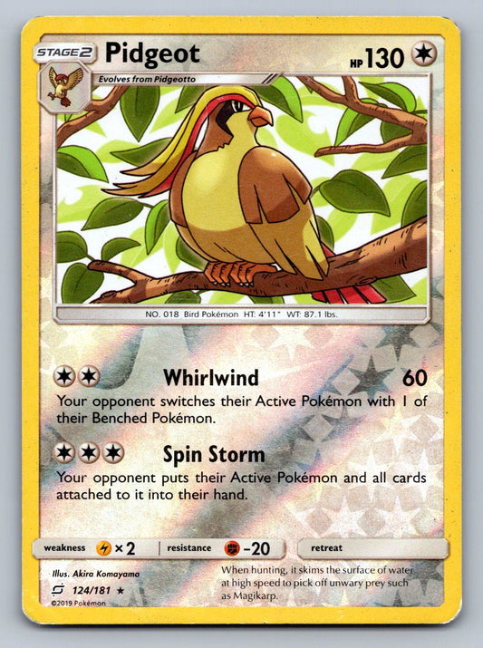 Pidgeot Reverse Holo Rare 124/181 SM - Team Up NM
