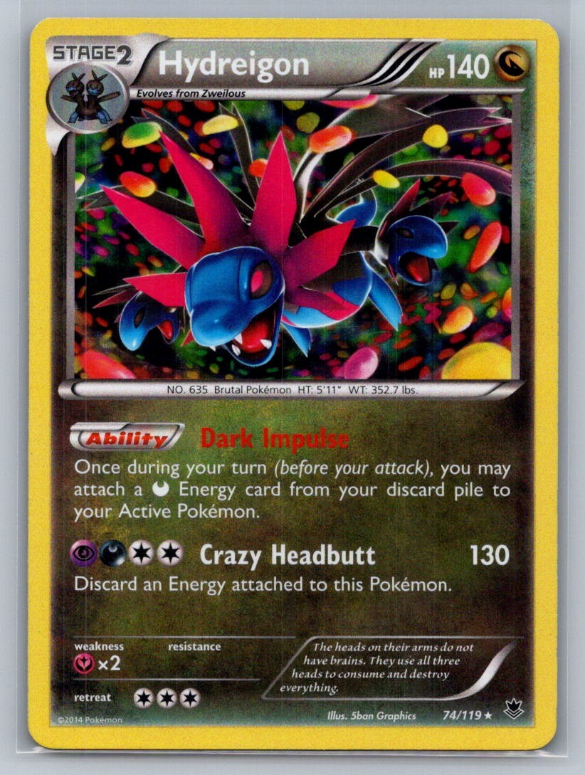 Hydreigon Holo Holo Rare 74/119 XY - Phantom Forces LP