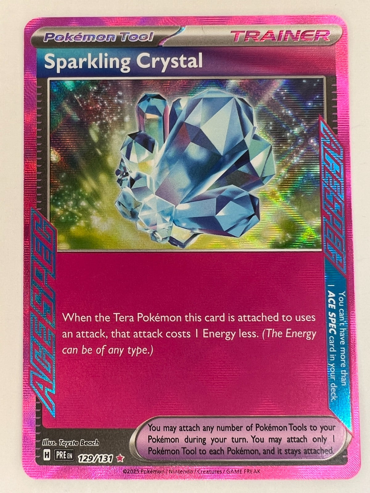 Sparkling Crystal 129/131 ACE SPEC Rare Prismatic Evolutions Pokemon Cards NM