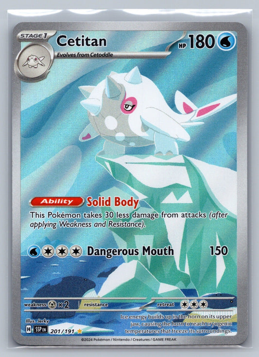 Cetitan Holo Illustration Rare 201/191 SV08: Surging Sparks NM