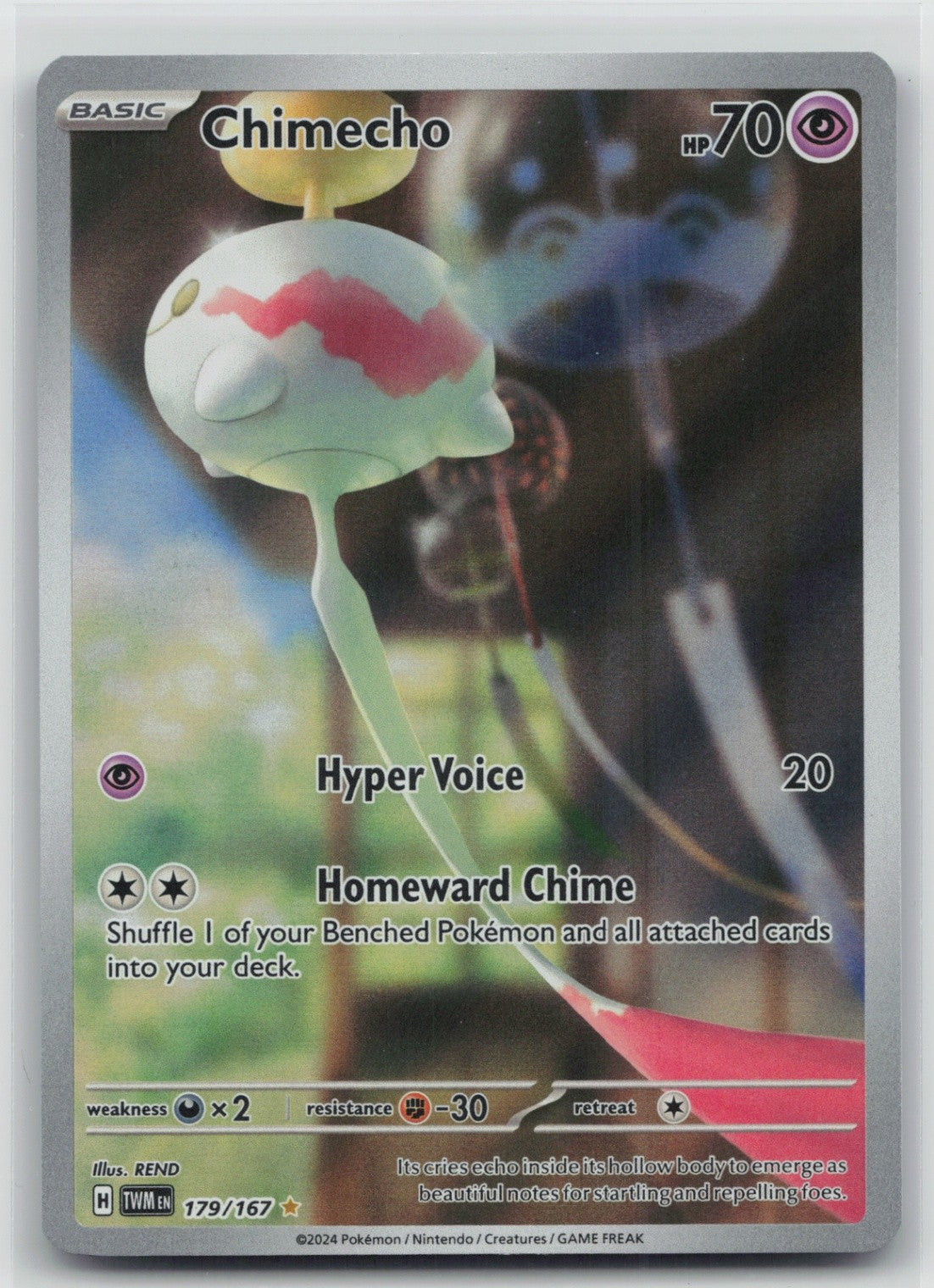 Chimecho - Holo Illustration Rare 179/167 SV06: Twilight Masquerade NM