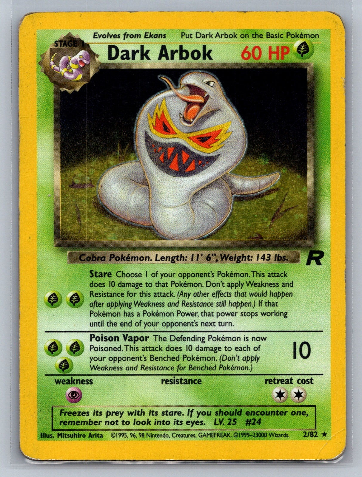 Dark Arbok (2) Unlimited Holo Holo Rare 02/82 Team Rocket MP