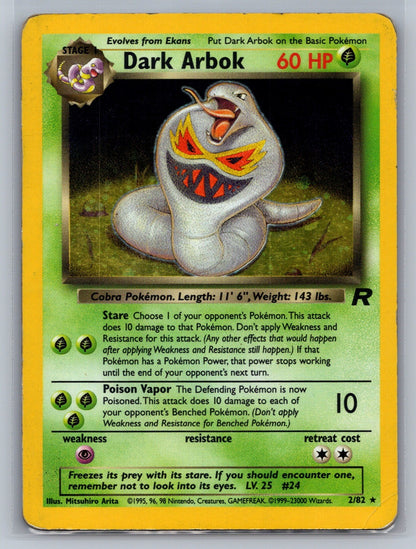 Dark Arbok (2) Unlimited Holo Holo Rare 02/82 Team Rocket MP