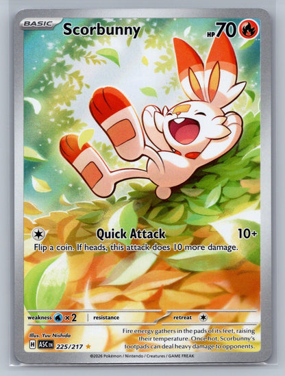 Scorbunny Holo Illustration Rare 225/217 ME: Ascended Heroes NM