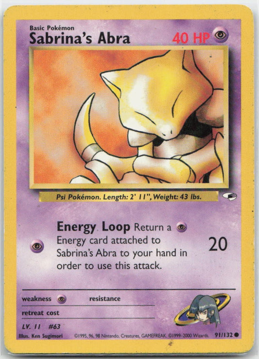 Sabrina's Abra Unlimited Common 091/132 Gym Heroes LP