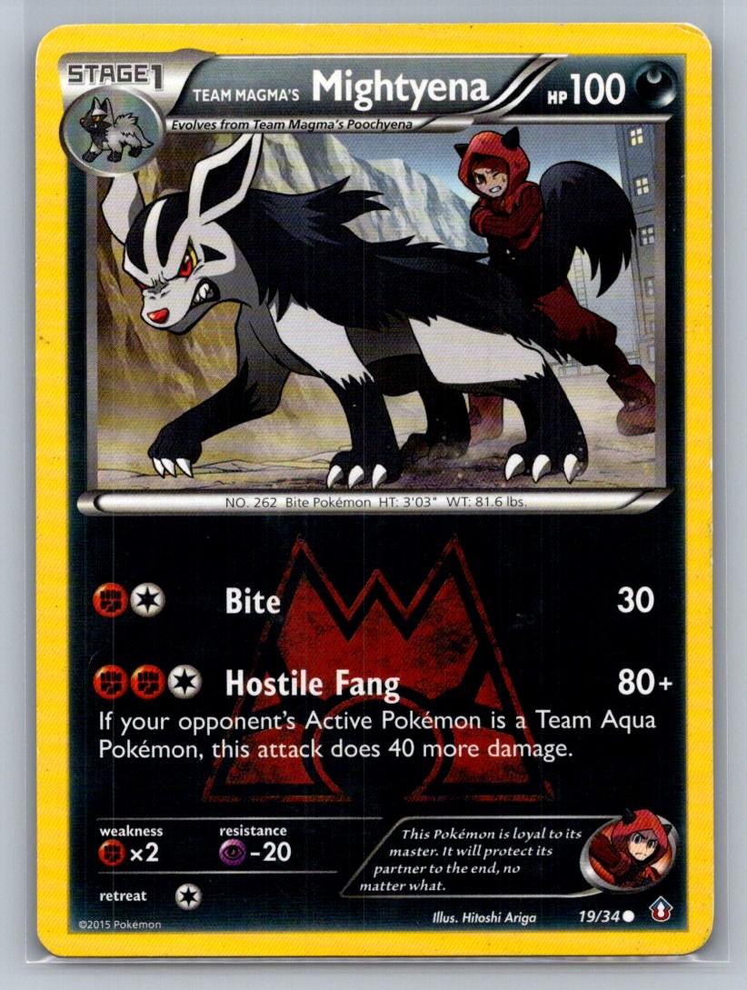 Team Magma's Mightyena Common 19/34 Double Crisis LP